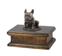 Bulldog francese II - urna per ceneri di cane, urna classica con statuetta, urna
