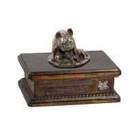Bulldog francese III urna di legno bassa con un'immagine Art-Dog