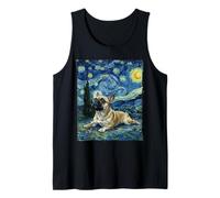 Bulldog Francese in Stile Notte Stellata Pittura Van Gogh Canotta