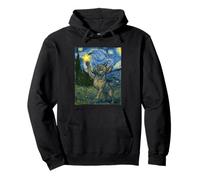 Bulldog Francese in Stile Notte Stellata Pittura Van Gogh Felpa con Cappuccio