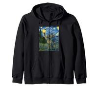 Bulldog Francese in Stile Notte Stellata Pittura Van Gogh Felpa con Cappuccio
