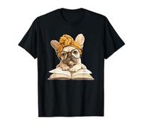 Bulldog Francese Intelligente con Topo di Biblioteca Maglietta