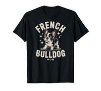 Bulldog francese mamma, simpatico cucciolo giocoso design per le mamme del cane Maglietta