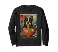 Bulldog francese Mangiare Ramen Kawaii Anime Pet Frenchie Foodie Maglia a Manica