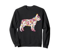 Bulldog Francese Motivo Floreale Felpa