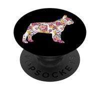 Bulldog francese motivo floreale PopSockets PopGrip Adesivo