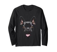 Bulldog francese nero Frenchie Face Maglia a Manica