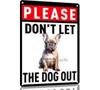 Bulldog Francese Non Lasciare Uscire Il Cane Segnale Di Avviso Pittura Segno Di Latta Art Targa In Metallo Per Man Cave Feste Ristorante 20X30 Cm
