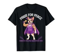 Bulldog Francese Paws Consapevolezza della violenza Domestica per la Pace 2026 Maglietta
