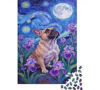 Bulldog francese Puzzle Impossible 1000 Pezzi Cielo notturno stellato Decorazione Per La Casa. Giochi Rilassamento E Intelligence Per Adulti E Ragazzi Da 14 Anni 1000pcs (75x50cm)