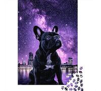 Bulldog Francese Puzzle per Adulti Puzzle 1000 Pezzi Paesaggio Notturno Urbano Gioco di Puzzle 1000 Pezzi Rilassante Casa Regalo 38x26cm/1000pcs