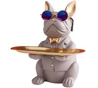 Bulldog Francese Scultura Bulldog In Resina Statua Da Scrivania Scultura Animale Decorazione Da Tavolo Multifunzione Ufficio Decorazioni Per La Casa Salvadanaio Salvadanaio Home Desktop (Grigio)