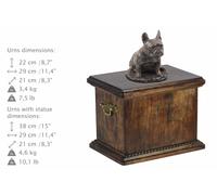 Bulldog Francese Seduto, Urna, Bronzo Freddo, ArtDog, DE, Tipo 1