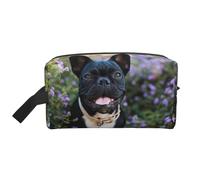 Bulldog francese si trova nel design dei fiori, Borsa per il trucco Borsa per cosmetici Borsa da viaggio portatile da viaggio Borsa per trucco Organizer