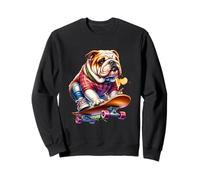 Bulldog francese sul pattinaggio Regali di cani dolci Felpa
