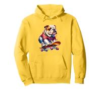 Bulldog francese sul pattinaggio Regali di cani dolci Felpa con Cappuccio
