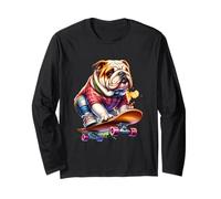 Bulldog francese sul pattinaggio Regali di cani dolci Maglia a Manica
