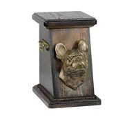 Bulldog francese - un'urna per le ceneri del cane, un'elegante urna con statuett