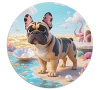 Bulldog francese1000 Pezzi Puzzle Rotondo animale domestico CanePuzzle Classico Bel Regalo Per Amici Di Famiglia Educativo Per Adulti, Regali Difficile1000pcs (67.5x67.5cm)
