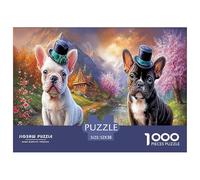 Bulldog franceseJigsaw Puzzle Impossible 1000Pcs Mountain Village Decorazione Per La Casa. Rilassamento E Intelligence Per Adulti E Bambini Da 12 Anni 52x38cm/1000pcs