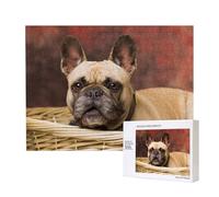 Bulldog francesi, cuccioli di piccola taglia marroni,Puzzle in legno da 500 pezzi, gioco di famiglia, puzzle per adulti e adolescenti, decorazioni per la casa