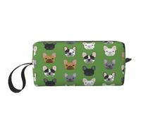 Bulldog francesi Frenchie Cane carino Cani Cane Cane, Borsa per il trucco Borsa per cosmetici Borsa da toilette da viaggio portatile Borsa per trucco Organizer