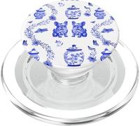 Bulldog francesi in toile blu e bianco, Frenchie PopSockets PopGrip per MagSafe