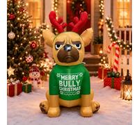 Bulldog gonfiabile di Natale di 4.3FT con le luci del LED, decorazione dell'iarda di esplosione