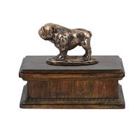 Bulldog I - un'urna per le ceneri del cane, un'urna classica con una statuetta,