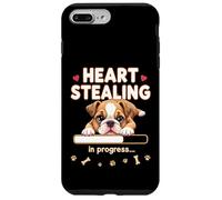Bulldog inglese a forma di cuore, regalo divertente per cuccioli di bulldog Custodia per iPhone 7 Plus/8 Plus