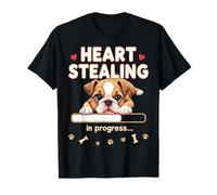 Bulldog inglese a forma di cuore, regalo divertente per cuccioli di bulldog Maglietta