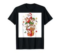 Bulldog Inglese, Babbo Natale, Elfo, Pupazzo di Neve, Natale, da Donna, Uomo e Bambino Maglietta