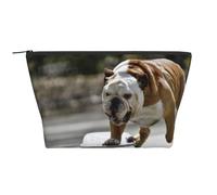 Bulldog inglese Bokeh Skateboard Animali domestici inglese, Borsa da toilette Borsa per trucco Borsa per cosmetici Borsa da toilette da viaggio portatile