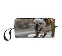 Bulldog inglese Bokeh Skateboard Animali domestici inglese, Borsa per il trucco Borsa per cosmetici Borsa da toilette da viaggio portatile Borsa per trucco Organizer
