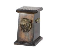 Bulldog inglese, Bulldog - urna per ceneri di cane, urna elegante con statuetta,