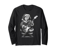 Bulldog Inglese Che Suona la Chitarra, Amante dei Cani di Natale Maglia a Manica