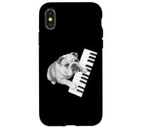 Bulldog inglese che suona pianoforte pianista amante dei cani Custodia per iPhone X/XS