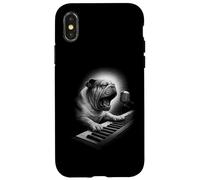 Bulldog inglese che suona tastiera pianista amante dei cani Custodia per iPhone X/XS