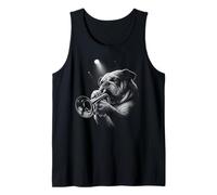 Bulldog inglese che suona tromba musica jazz amante dei cani Canotta