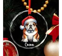 Bulldog Inglese Christmas Party Bomboniere Con Cordino Addobbi Per Natale Vetro Ornamenti Di Albero Di Natale