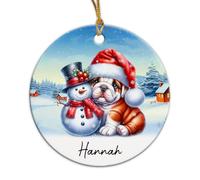 Bulldog Inglese Ciondoli Decorazione Albero Di Natalizia Ciondoli Natalizi Con Cordino Christmas Party Bomboniere Ceramica Ornamento In Ceramica Natalizia