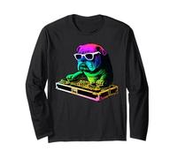 Bulldog Inglese DJ Musica Party Amante dei Cani Maglia a Manica