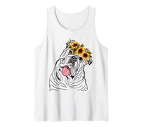 Bulldog inglese floreale per le donne per il proprietario Canotta