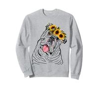 Bulldog inglese floreale per le donne per il proprietario Felpa
