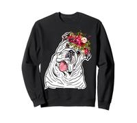 Bulldog inglese floreale per le donne per il proprietario Felpa