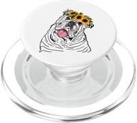 Bulldog inglese floreale per le donne per il proprietario PopSockets PopGrip per MagSafe