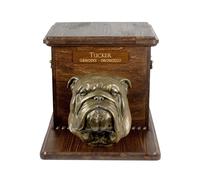 Bulldog inglese grande urna con una grande testa di cane Art-Dog