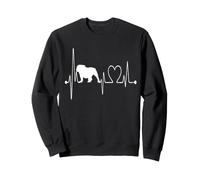 Bulldog Inglese Heartbeat ECG Pulse Dog è Il Mio Cardio Felpa