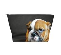 Bulldog inglese in ginocchio, Borsa da toilette Borsa per trucco Borsa per cosmetici Borsa da toilette da viaggio portatile