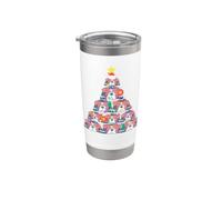 Bulldog inglese Merry Christmas Tree Babbo Natale cappello cane Bicchiere termico in acciaio inox doppia parete